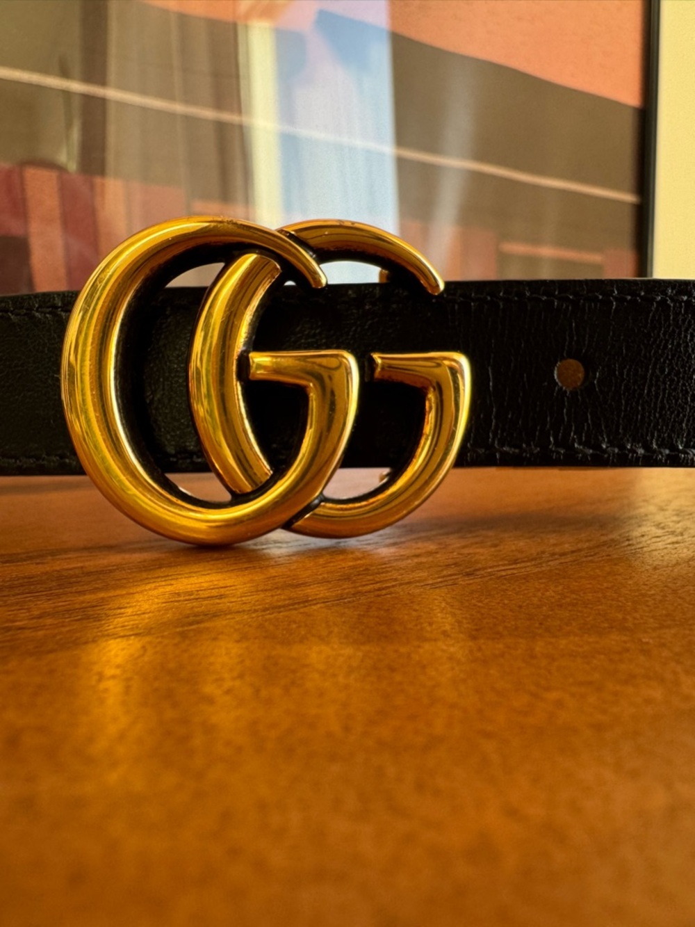Gucci Marmont Reversible GG logo Black Leather Belt size 44 100cm - Picture 3 of 12